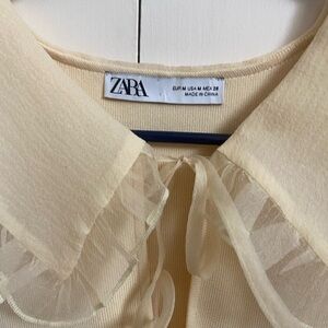 Zara organza sleeve blouse